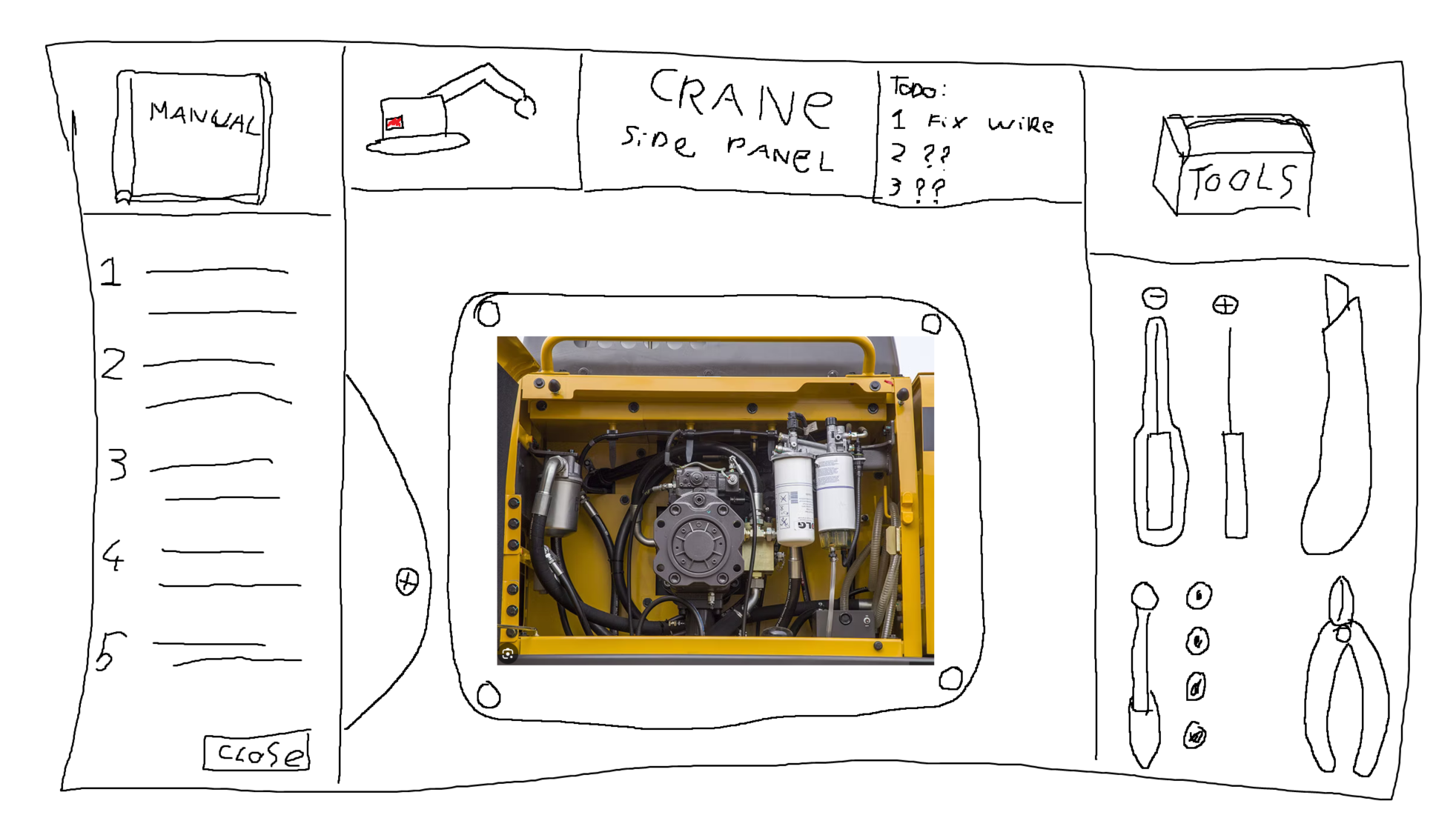 Sketch van prototype 1